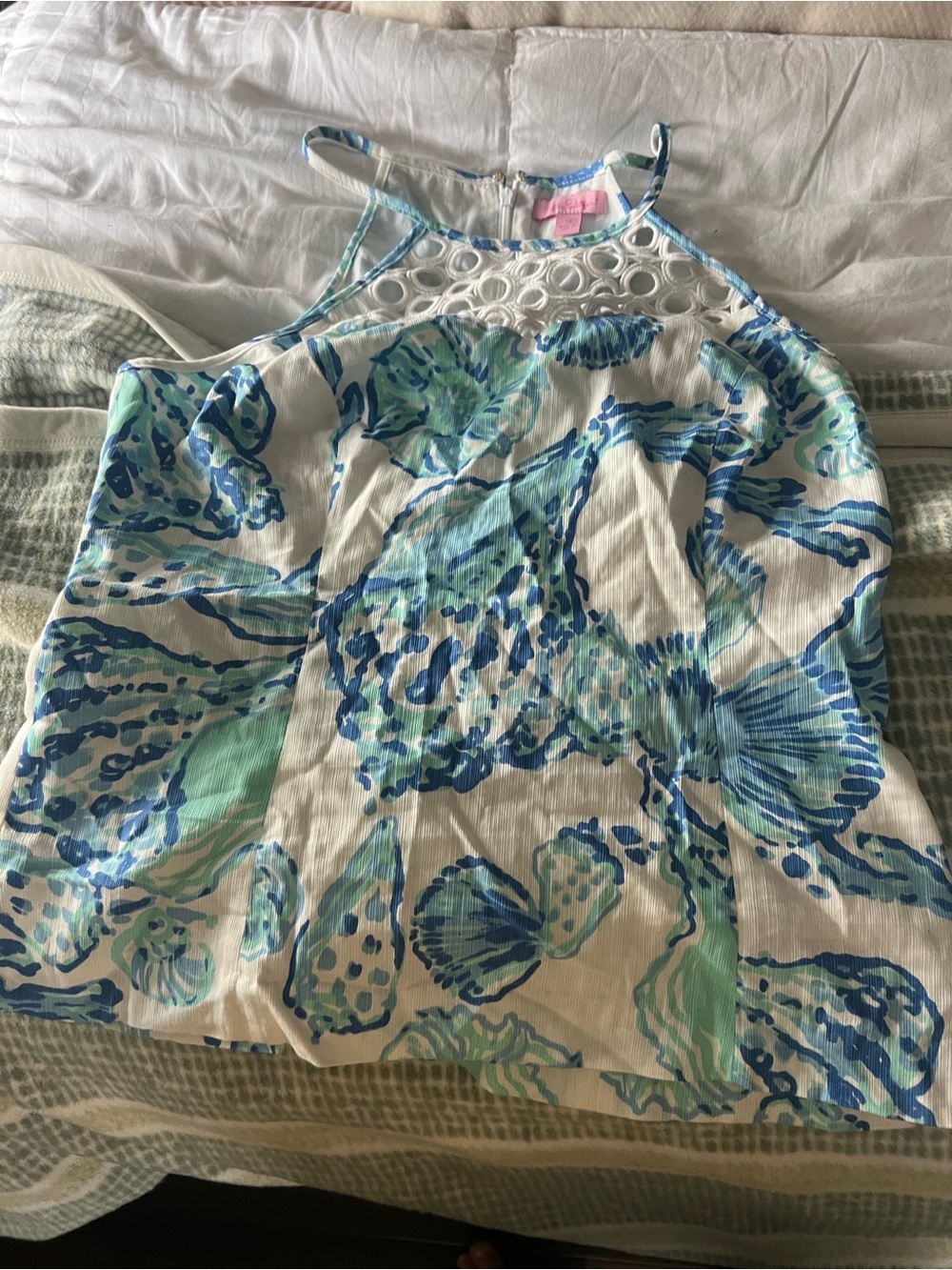 Lilly Pulitzer Sleeveless Blue & Mint Floral  Top